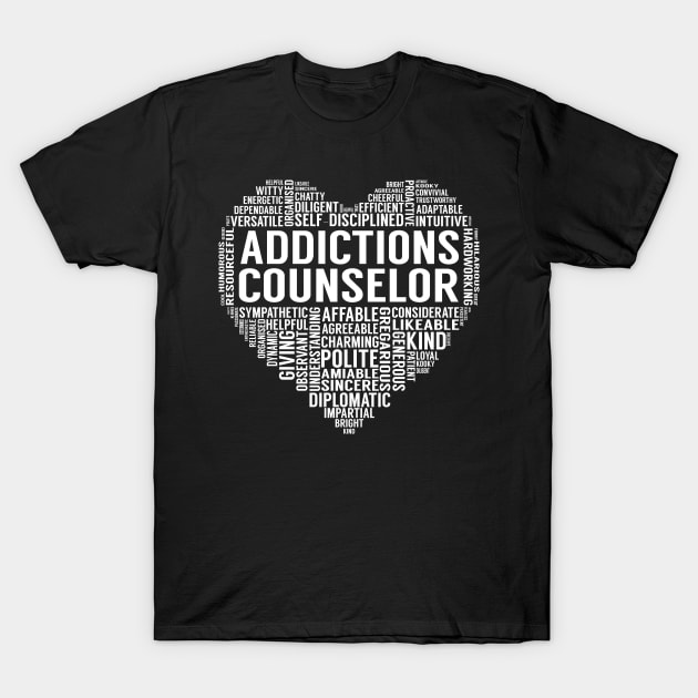Addictions Counselor Heart T-Shirt by LotusTee